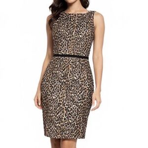 LOFT Ann Taylor Leopard Print Sleeveless Dress Petite 00P